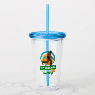 Funny Bigfoot Running Motivation Acrylic Tumbler