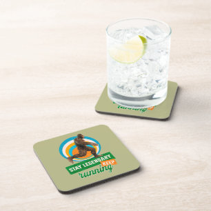 Funny Bigfoot Running Motivation Beverage Coaster