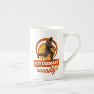Funny Bigfoot Running Motivation Bone China Mug