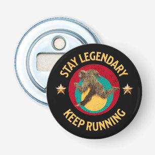 Funny Bigfoot Running Motivation Bottle Opener