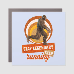 Funny Bigfoot Running Motivation Car Magnet
