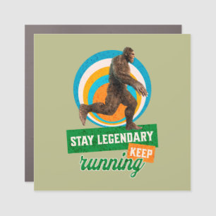Funny Bigfoot Running Motivation Car Magnet