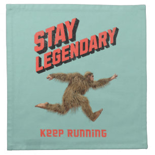 Funny Bigfoot Running Motivation Cloth Napkin