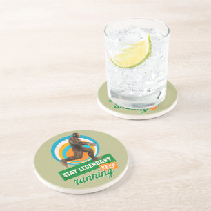 Funny Bigfoot Running Motivation Coaster