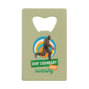 Funny Bigfoot Running Motivation Credit Card Bottle Opener