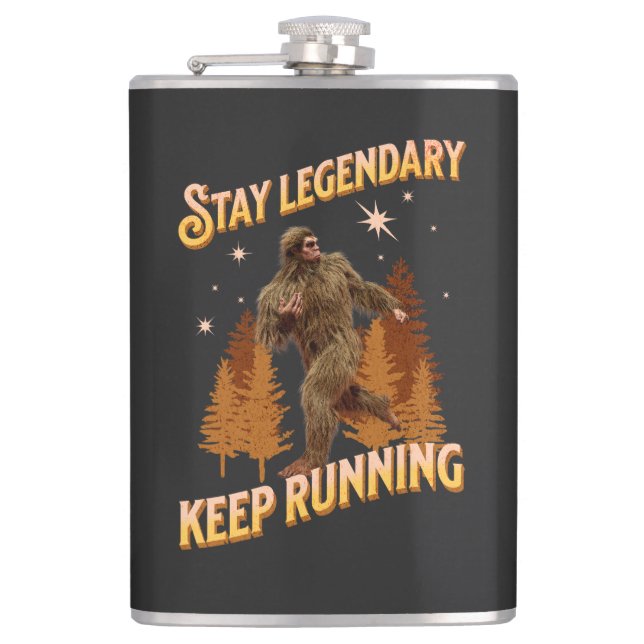 Funny Bigfoot Running Motivation Flask (Front)
