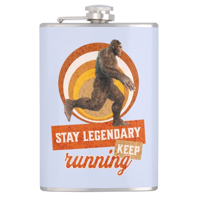 Funny Bigfoot Running Motivation Flask (Front)