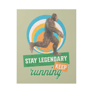 Funny Bigfoot Running Motivation Gallery Wrap