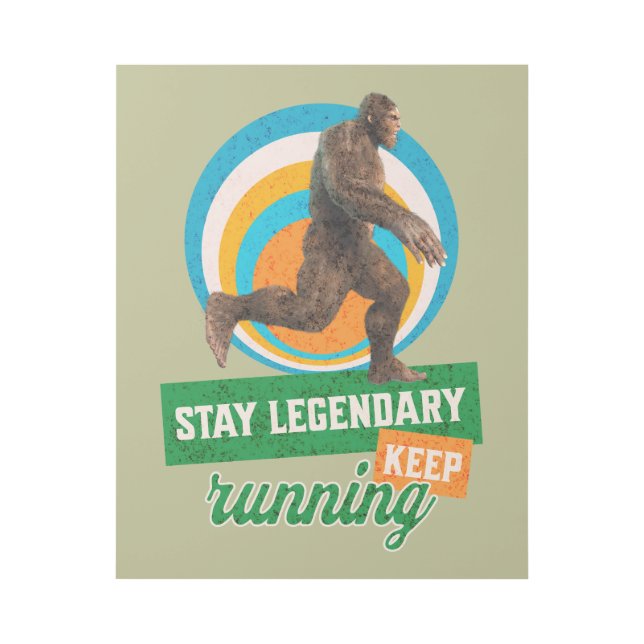 Funny Bigfoot Running Motivation Gallery Wrap (Front)