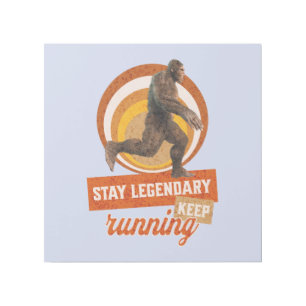 Funny Bigfoot Running Motivation Gallery Wrap