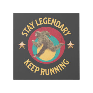 Funny Bigfoot Running Motivation Gallery Wrap