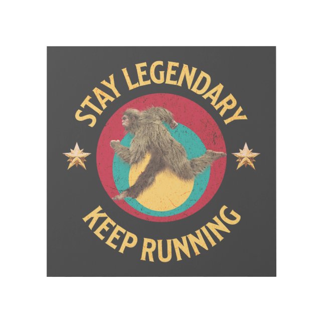 Funny Bigfoot Running Motivation Gallery Wrap (Front)