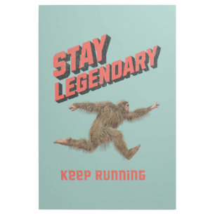 Funny Bigfoot Running Motivation Gallery Wrap