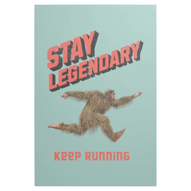 Funny Bigfoot Running Motivation Gallery Wrap (Front)