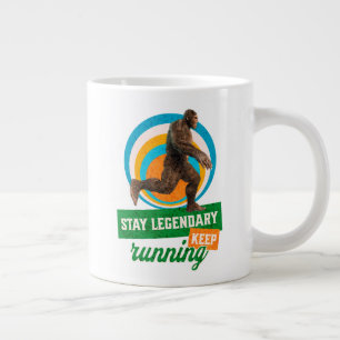 Funny Bigfoot Running Motivation Giant Coffee Mug