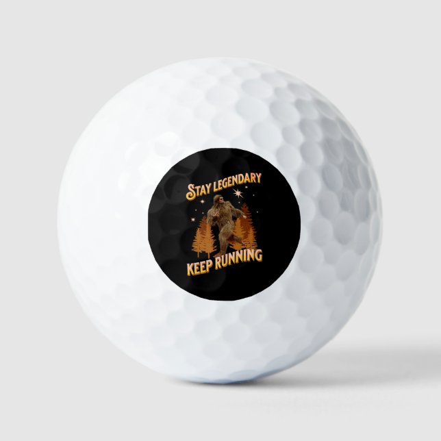 Funny Bigfoot Running Motivation Golf Balls (Front)