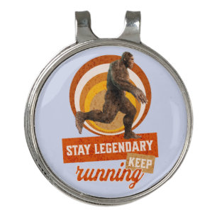 Funny Bigfoot Running Motivation Golf Hat Clip