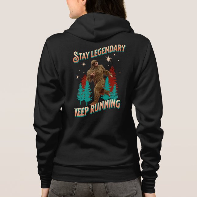 Funny Bigfoot Running Motivation Hoodie (Back)