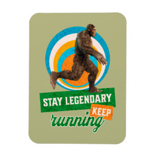 Funny Bigfoot Running Motivation Magnet