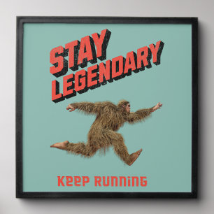 Funny Bigfoot Running Motivation Peel And Stick Photo Tile