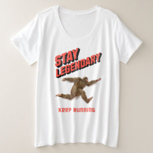 Funny Bigfoot Running Motivation Plus Size T-Shirt