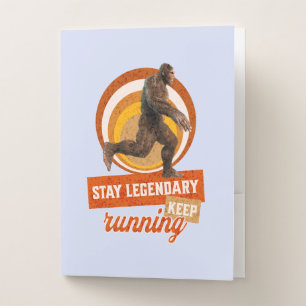 Funny Bigfoot Running Motivation Pocket Folder