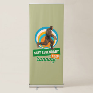 Funny Bigfoot Running Motivation Retractable Banner
