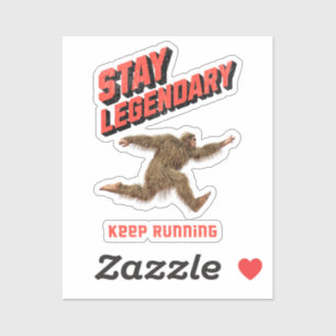 Funny Bigfoot Running Motivation Sticker