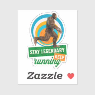 Funny Bigfoot Running Motivation Sticker