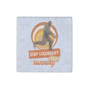 Funny Bigfoot Running Motivation Stone Magnet