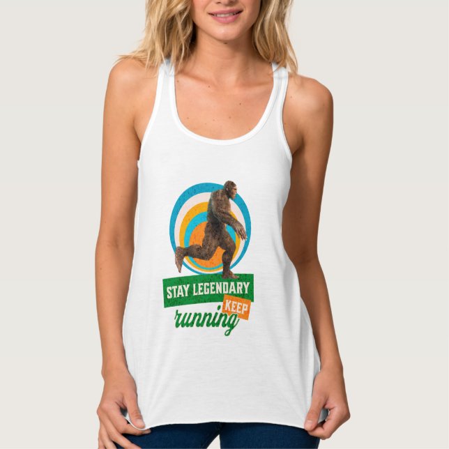 Funny Bigfoot Running Motivation Tank Top (Front)