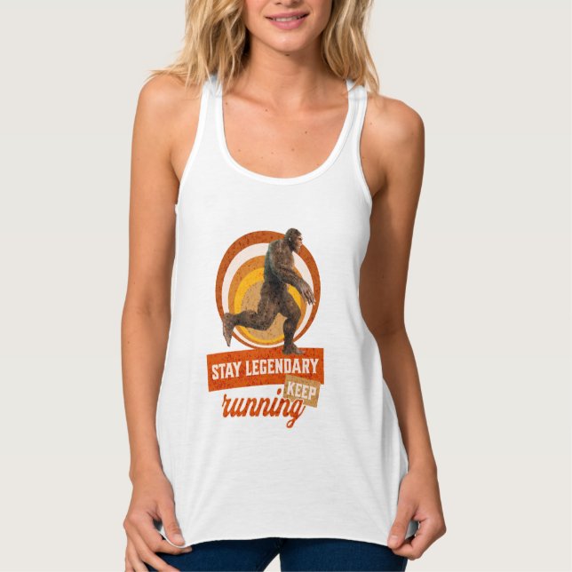 Funny Bigfoot Running Motivation Tank Top (Front)