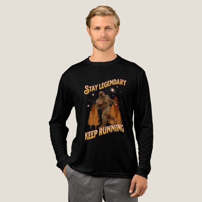 Funny Bigfoot Running Motivation Tri-Blend Shirt (Full Front)