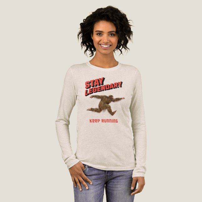 Funny Bigfoot Running Motivation Tri-Blend Shirt (Full Front)