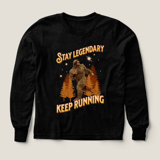 Funny Bigfoot Running Motivation Tri-Blend Shirts (Design Front)