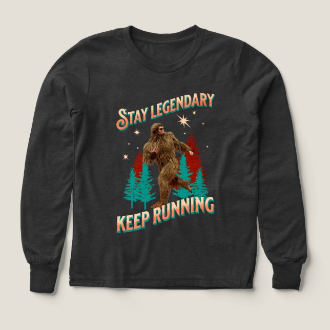 Funny Bigfoot Running Motivation Tri-Blend Shirts (Design Front)