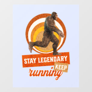 Funny Bigfoot Running Motivation Wall Decal