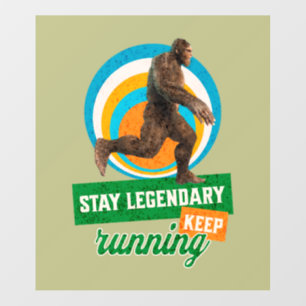 Funny Bigfoot Running Motivation Wall Decal