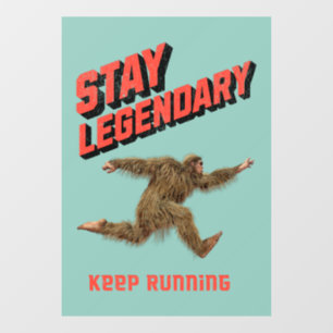 Funny Bigfoot Running Motivation Window Cling