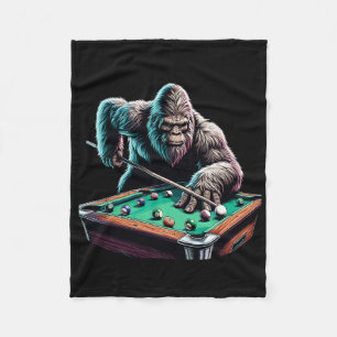 Funny Bigfoot Sasquatch Billiards Pool Player Men Fleece Blanket