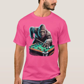 Funny Bigfoot Sasquatch Billiards Pool Player Men T-Shirt