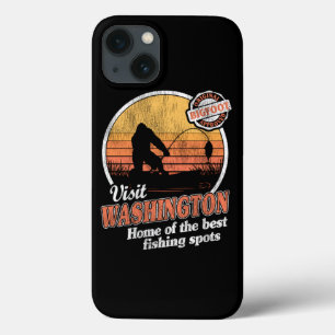 Funny Bigfoot Sasquatch Fishing Gift Vintage Visit iPhone 13 Case