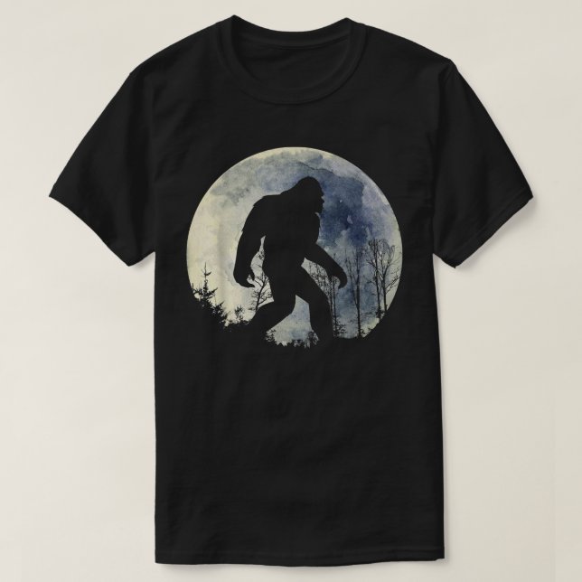 funny bigfoot sasquatch full moon  T-Shirt (Design Front)