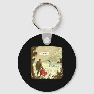 Funny Bigfoot Sasquatch Loch Ness Monster Funny He Keychain