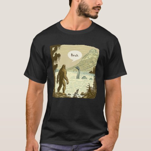 Funny Bigfoot Sasquatch Loch Ness Monster Introver T_Shirt