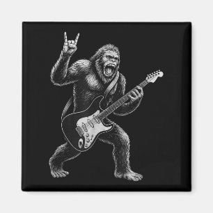 Funny Bigfoot Sasquatch Playing Guitar, Rock And R Magnet