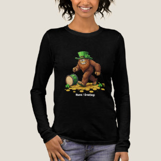 Funny Bigfoot Sasquatch Shamrock St Patrick's Day Tri-Blend Shirt
