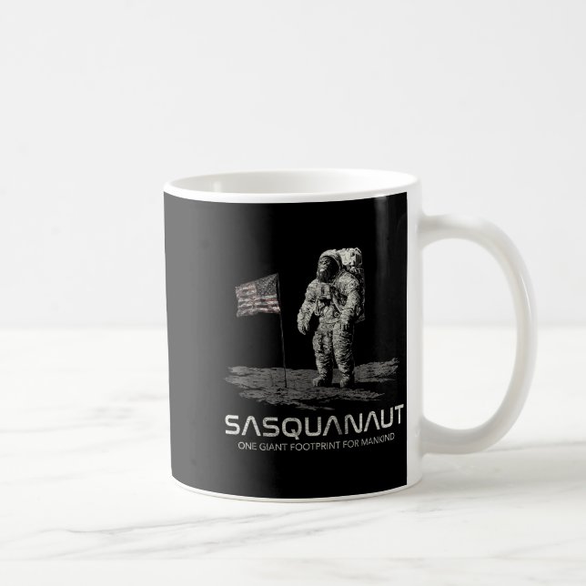 Funny Bigfoot Sasquatch Space Sasquanaut  Coffee Mug (Right)