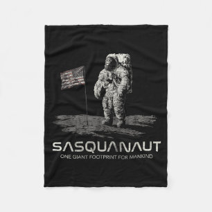 Funny Bigfoot Sasquatch Space Sasquanaut Fleece Blanket