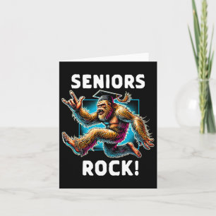 Funny Bigfoot Seniors Rock Graduation Cl Of 2025 Card
